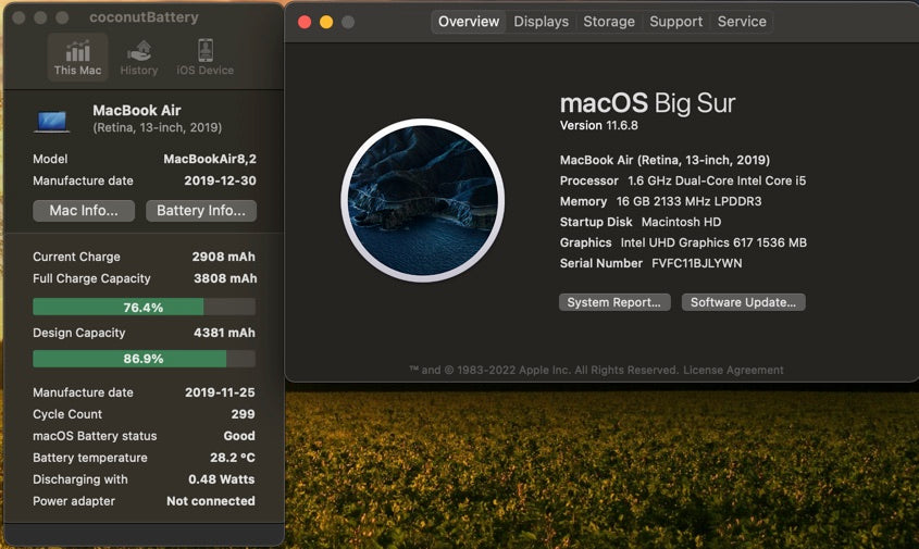 Apple 2019 13 in MacBook Air 1.6GHz Dual-Core i5 16GB RAM 128GB SSD IUG617