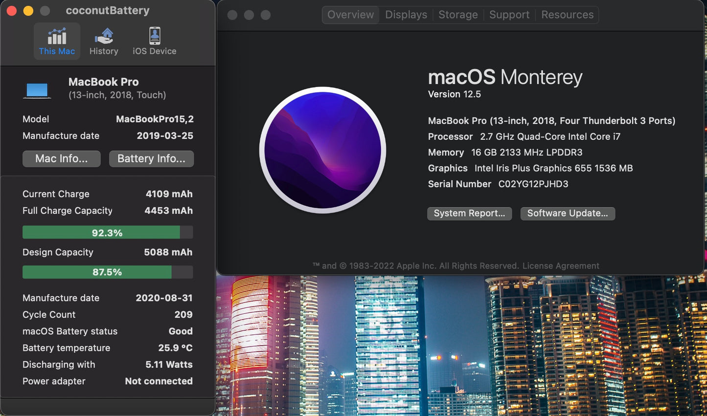 Apple 2018 13 in MacBook Pro TB 2.7GHz Quad-Core i7 16GB RAM 1TB SSD IIPG655