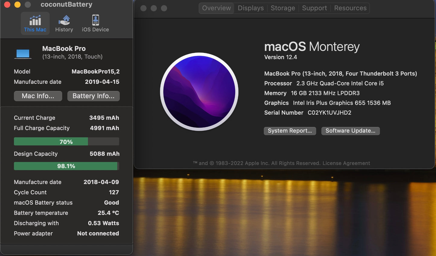 Apple 2018 13 in MacBook Pro TB 2.3GHz Quad-Core i5 16GB RAM 256GB SSD IIPG655