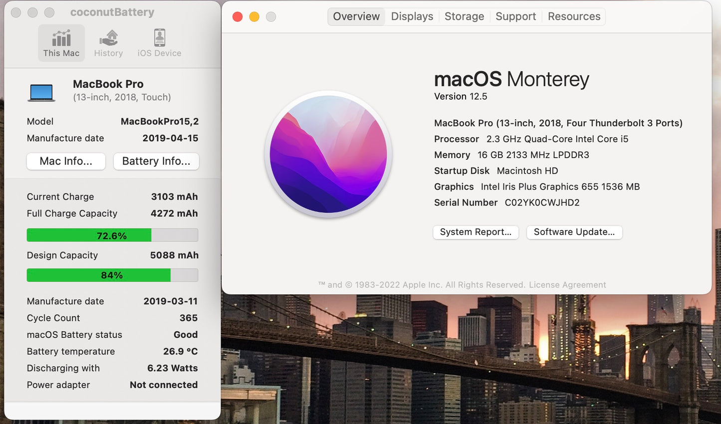 Apple 2018 13 in MacBook Pro TB 2.3GHz Quad-Core i5 16GB RAM 256GB SSD IIPG655