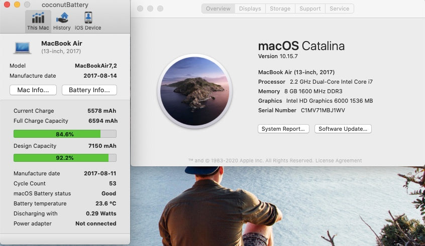 Apple 2017 13 in MacBook Air 2.2GHz Dual-Core i7 8GB Ram 512GB SSD IHG6000