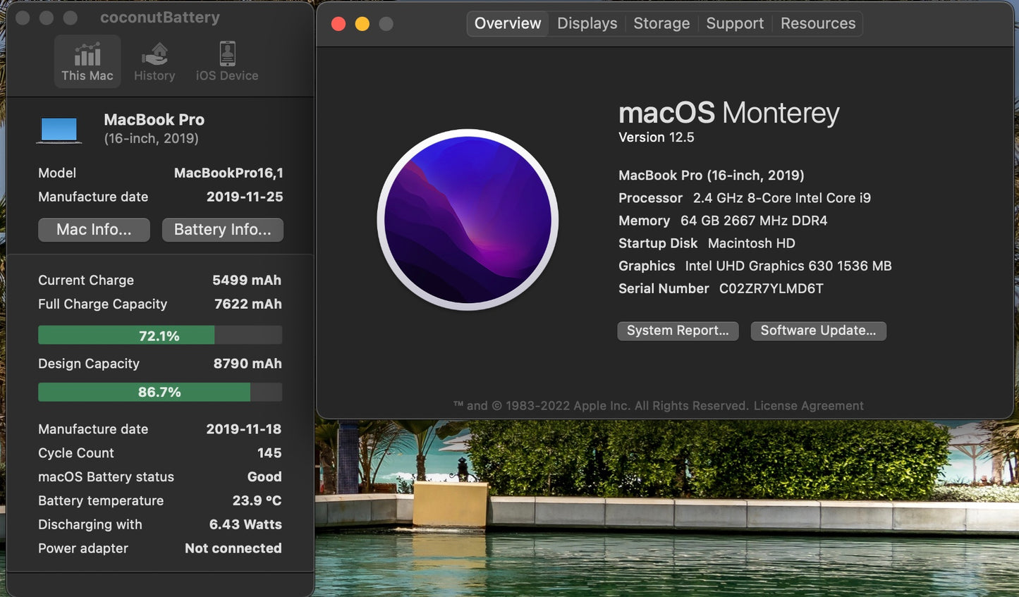 Apple 2019 16 in MacBook Pro TB 2.4GHz 8-Core i9 64GB 1TB SSD RP5500M 8GB