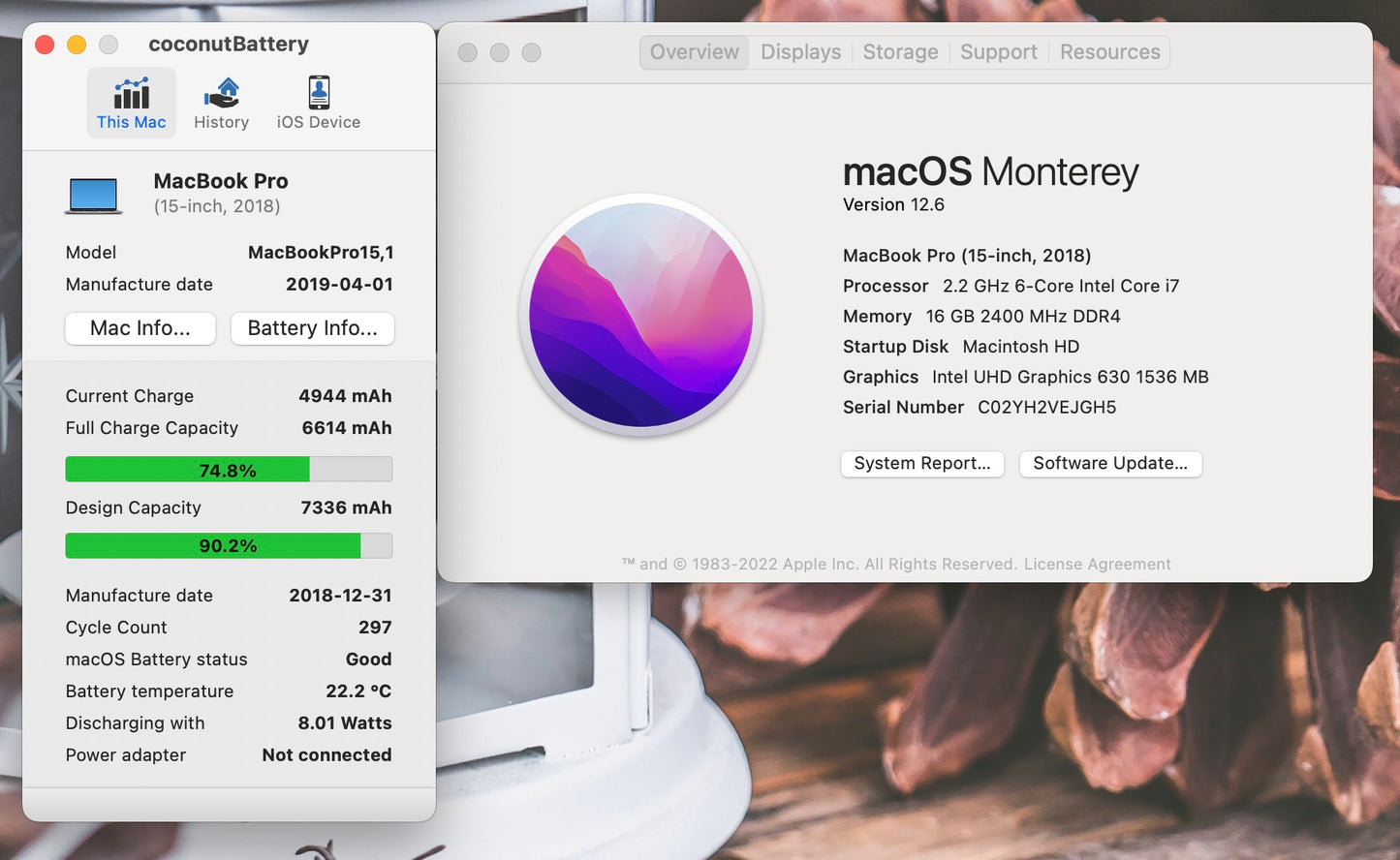 Apple 2018 15 in MacBook Pro TB 2.2GHz 6-Core i7 16GB RAM 512GB SSD RP560X 4GB