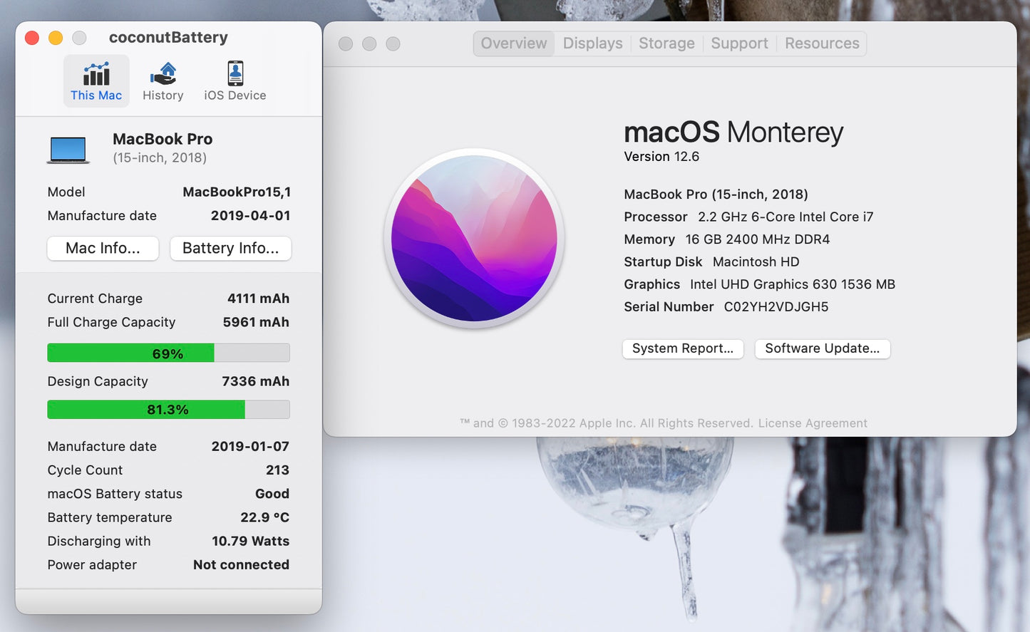 Apple 2018 15 in MacBook Pro TB 2.2GHz 6-Core i7 16GB RAM 512GB SSD RP560X 4GB