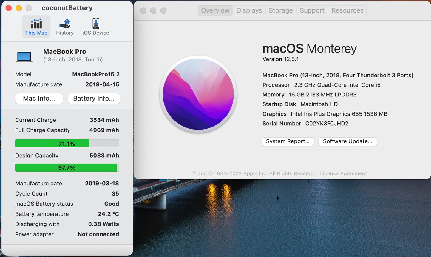 Apple 2018 13 in MacBook Pro TB 2.3GHz Quad-Core i5 16GB RAM 256GB SSD IIPG655