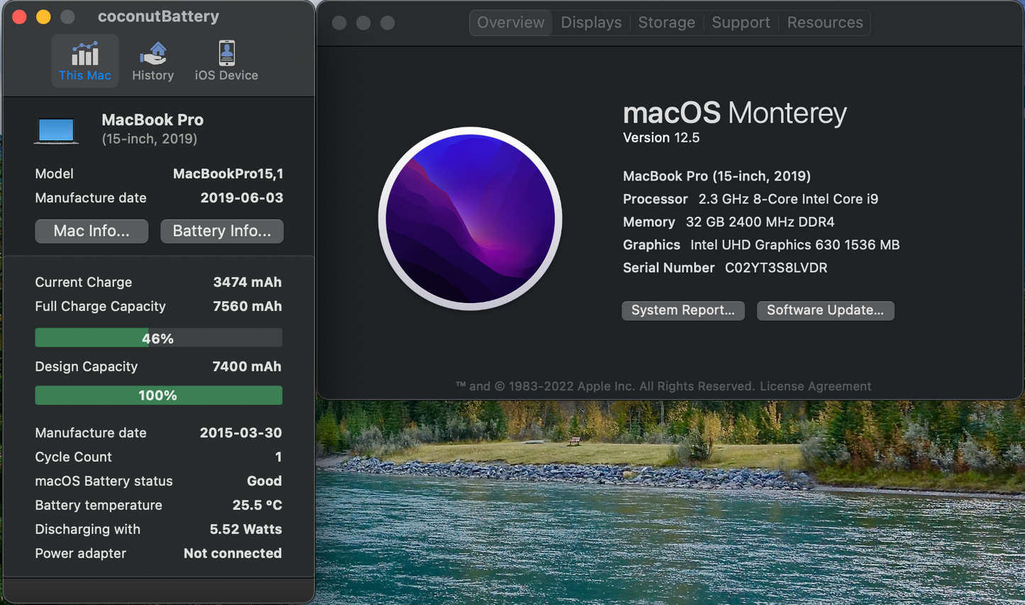 Apple 2019 15 in MacBook Pro TB 2.3GHz 8-Core i9 32GB RAM 2TB SSD RP560X 4GB