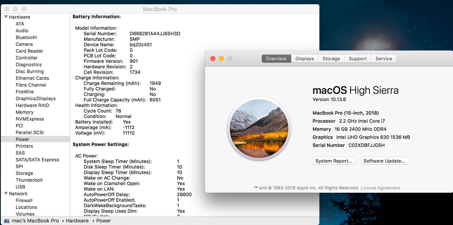 Apple 2018 15 in MacBook Pro TB 2.2GHz 6-Core i7 16GB RAM 256GB SSD RP555X 4GB