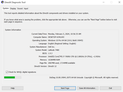 2018 Dell Latitude 7480 Touchscreen 2.8GHz i7-7600U 16GB RAM 256GB SSD Very good