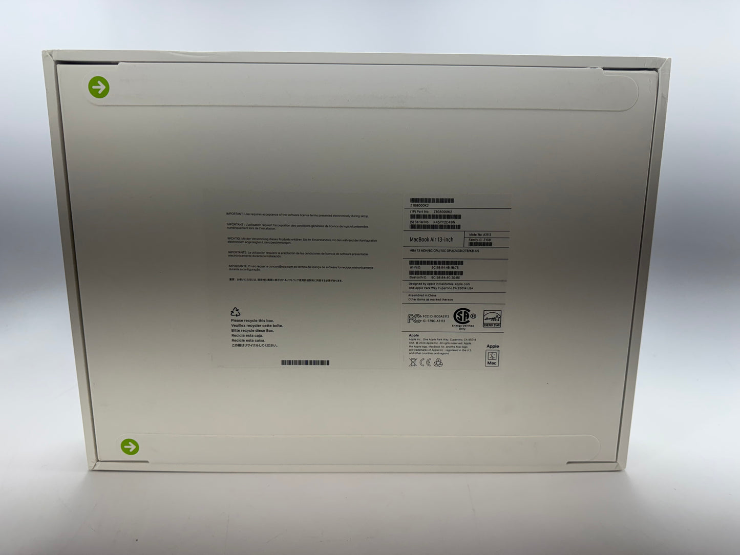 Apple 2024 MacBook Air 13.6" M3 4.1GHz (10-Core GPU) 24GB RAM 2TB SSD AC+ - NEW