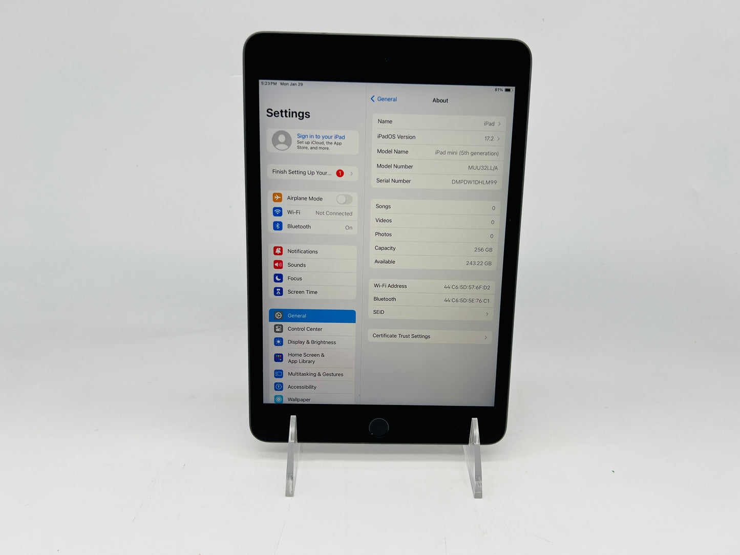 Apple 2019 iPad mini (5th generation) (7.9-inch) 256GB Wifi Only - Good