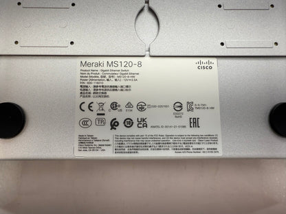 Cisco Meraki MS120-8 Cloud-Managed 8-Port Gigabit Ethernet switch w/ 2x SFP