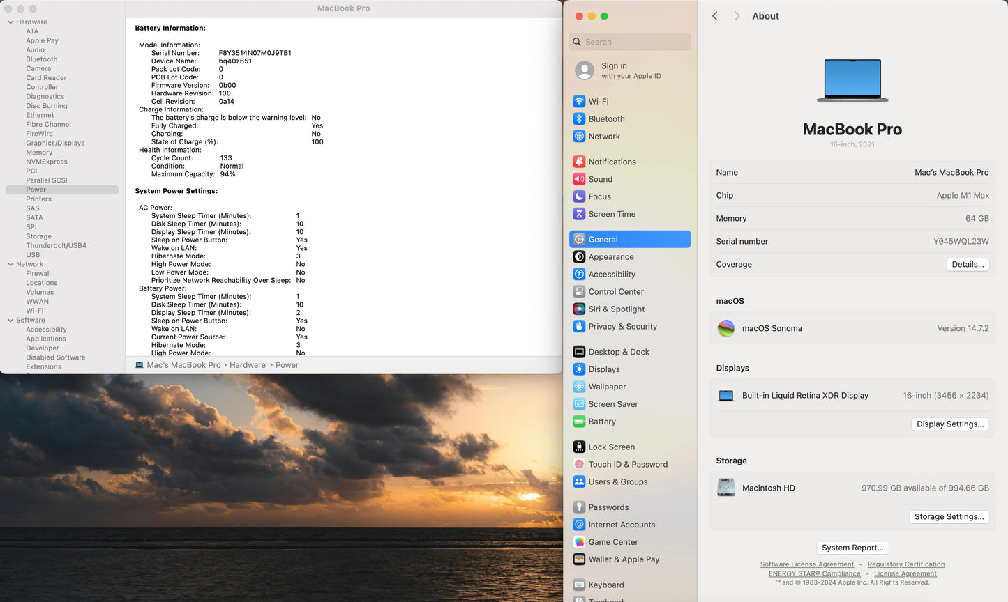 Apple 2021 MacBook Pro 16" M1 Max (32-Core GPU) 64GB RAM 1TB SSD AC+ - Very good