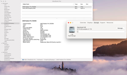 Apple 2019 MacBook Pro 16" 2.3GHz i9 32GB RAM 1TB SSD RP5500M 4GB - Very Good