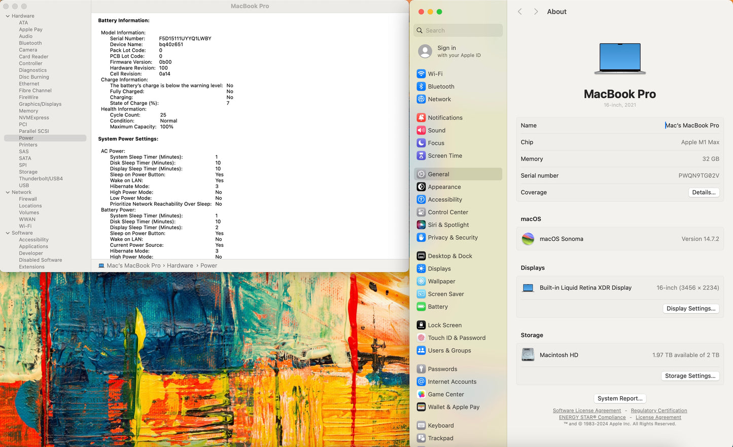 Apple 2021 MacBook Pro 16" M1 Max (24-Core GPU) 32GB RAM 2TB SSD - Excellent