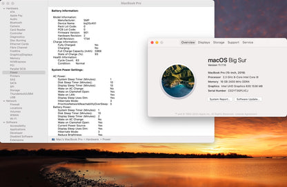 Apple 2019 MacBook Pro 15" 2.3GHz i9 16GB RAM 512GB SSD RP560X 4GB - Excellent