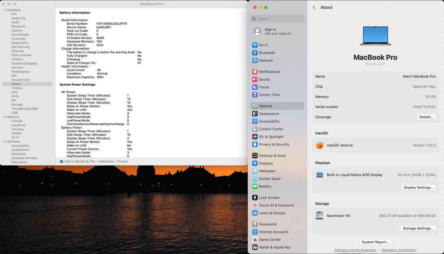 Apple 2021 MacBook Pro 16" M1 MAX (32-Core GPU) 32GB RAM 1TB AC+ - Excellent