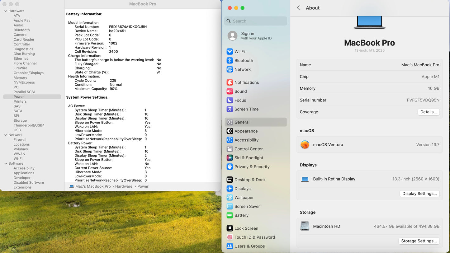 Apple 2020 MacBook pro 13" M1 3.2GHz (8-Core GPU) 16GB RAM 512GB SSD - Very Good