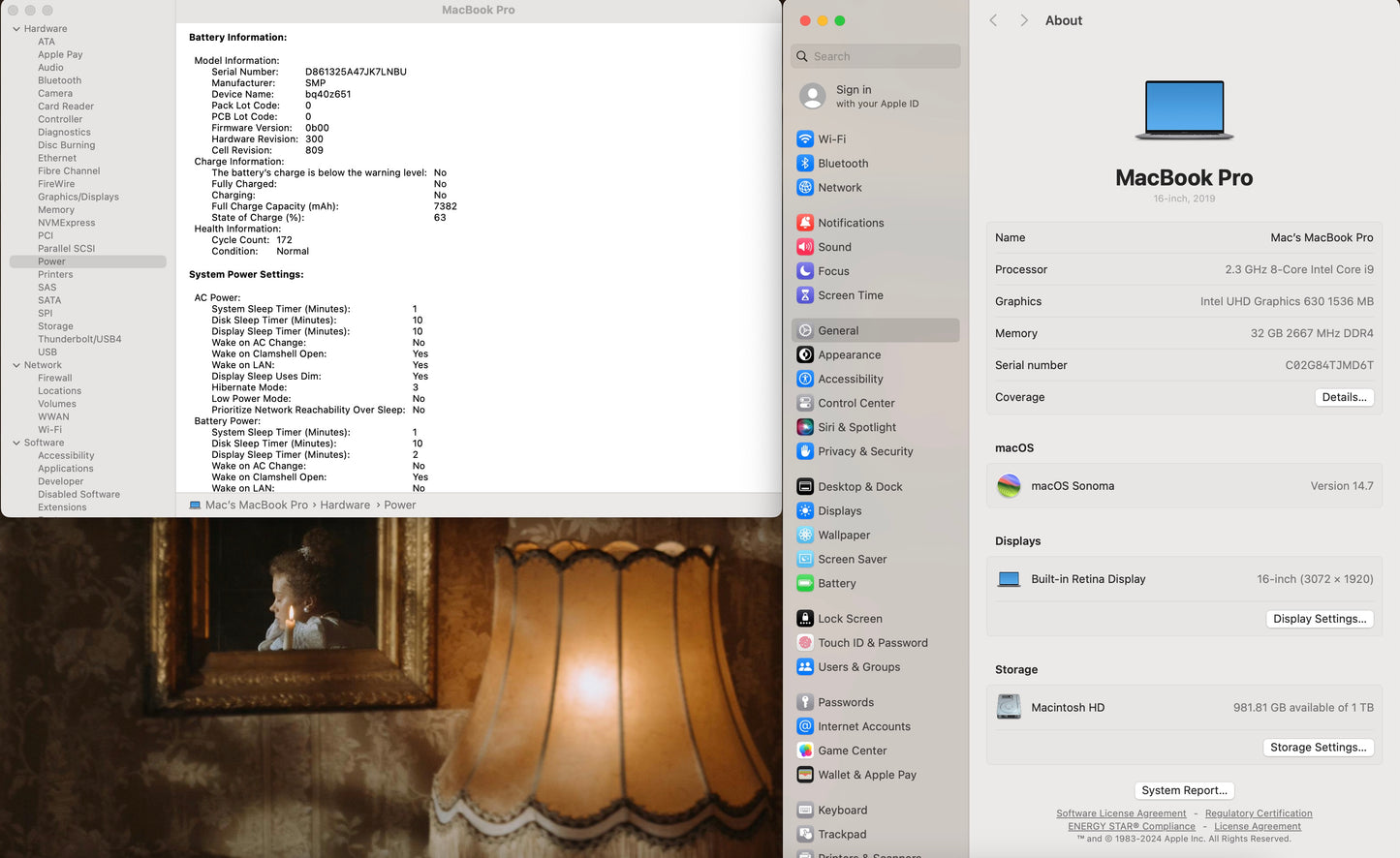 Apple 2019 MacBook Pro 16 in 2.3GHz i9 32GB RAM 1TB SSD RP5500M 8GB - Very Good