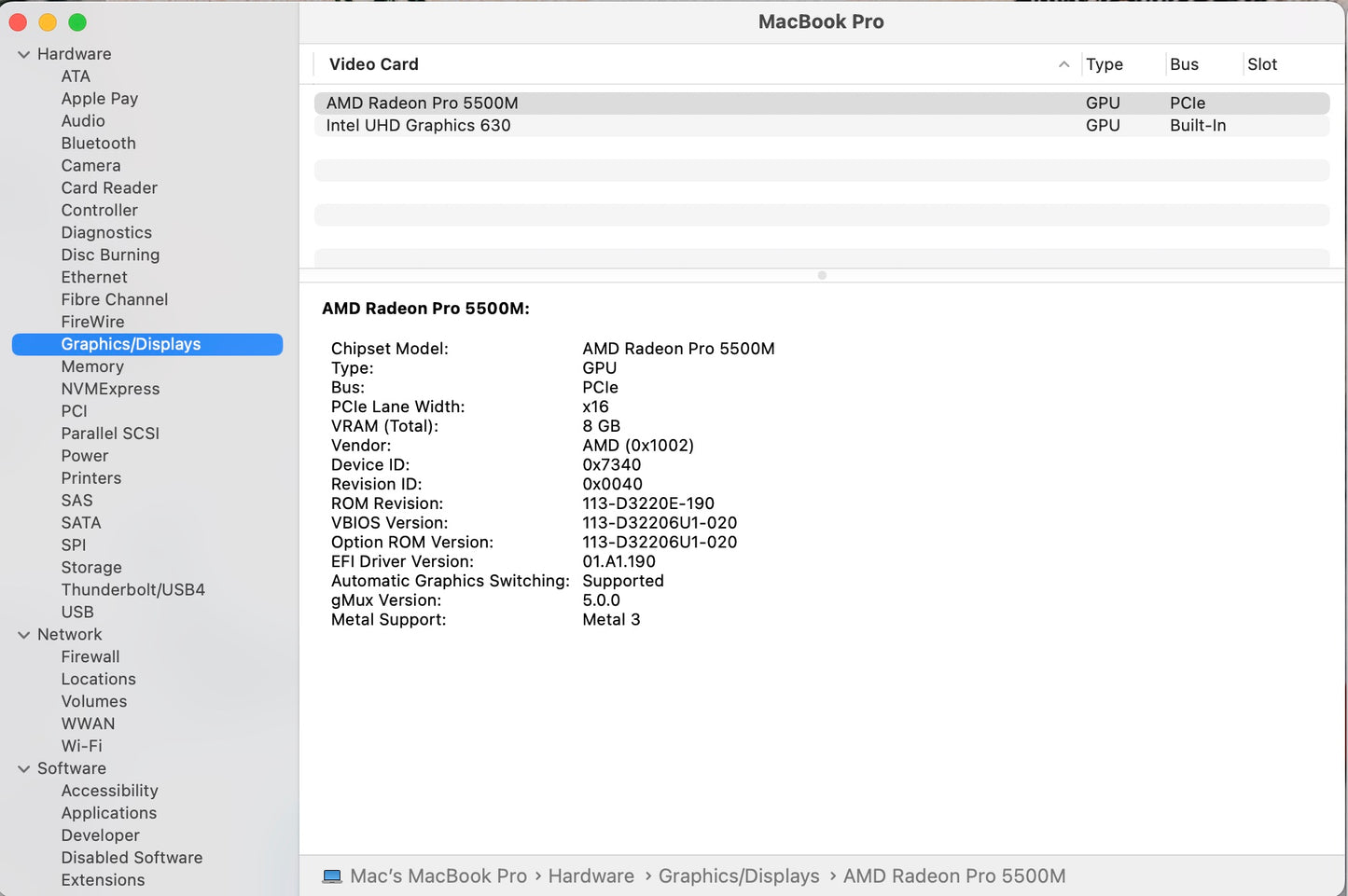 Apple 2019 MacBook Pro 16 in 2.4GHz i9 32GB RAM 1TB SSD RP5500M 8GB - Excellent