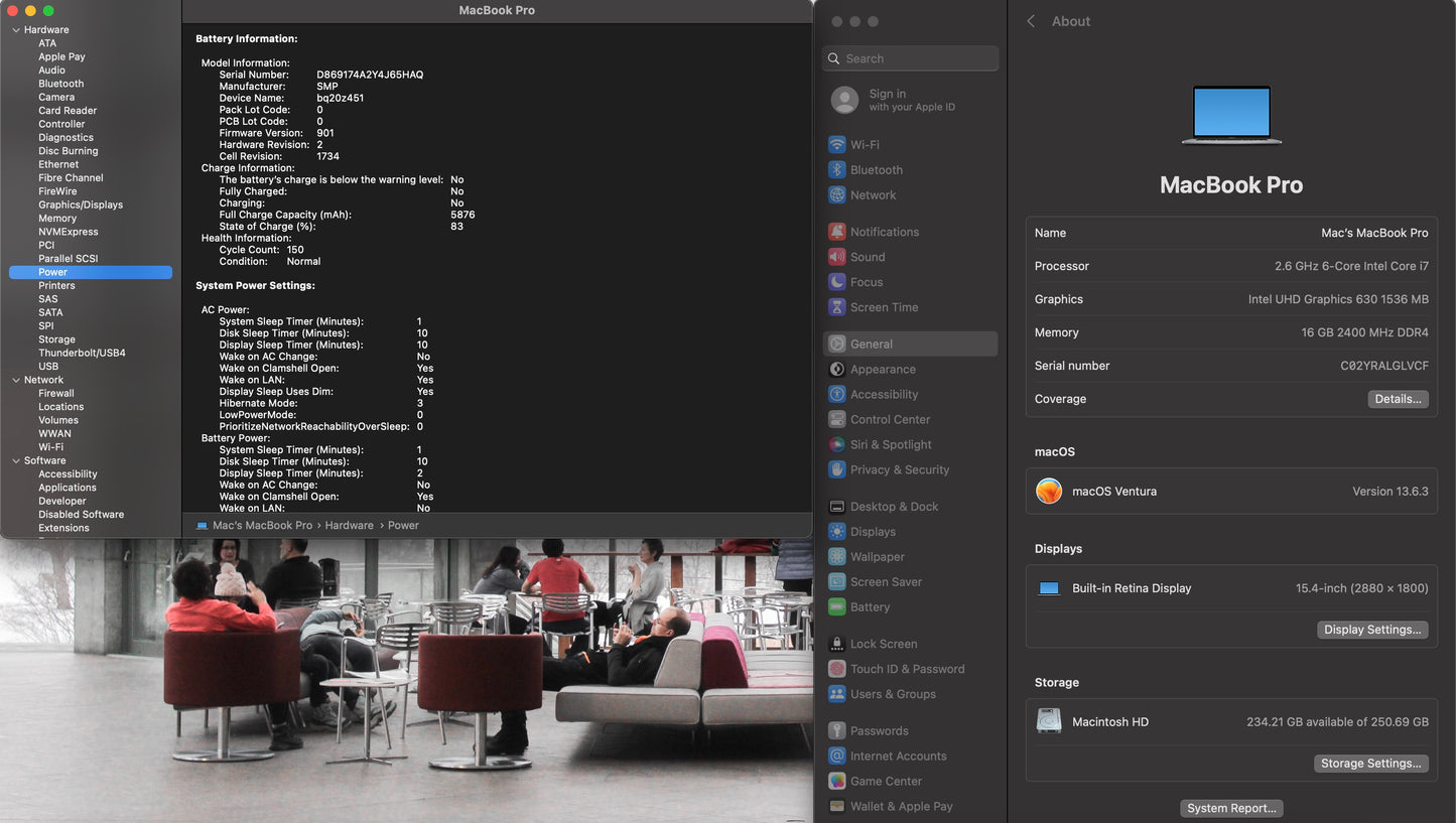 Apple 2019 MacBook Pro 15 in 2.6GHz i7 16GB RAM 256GB SSD RP555X 4GB - Very Good