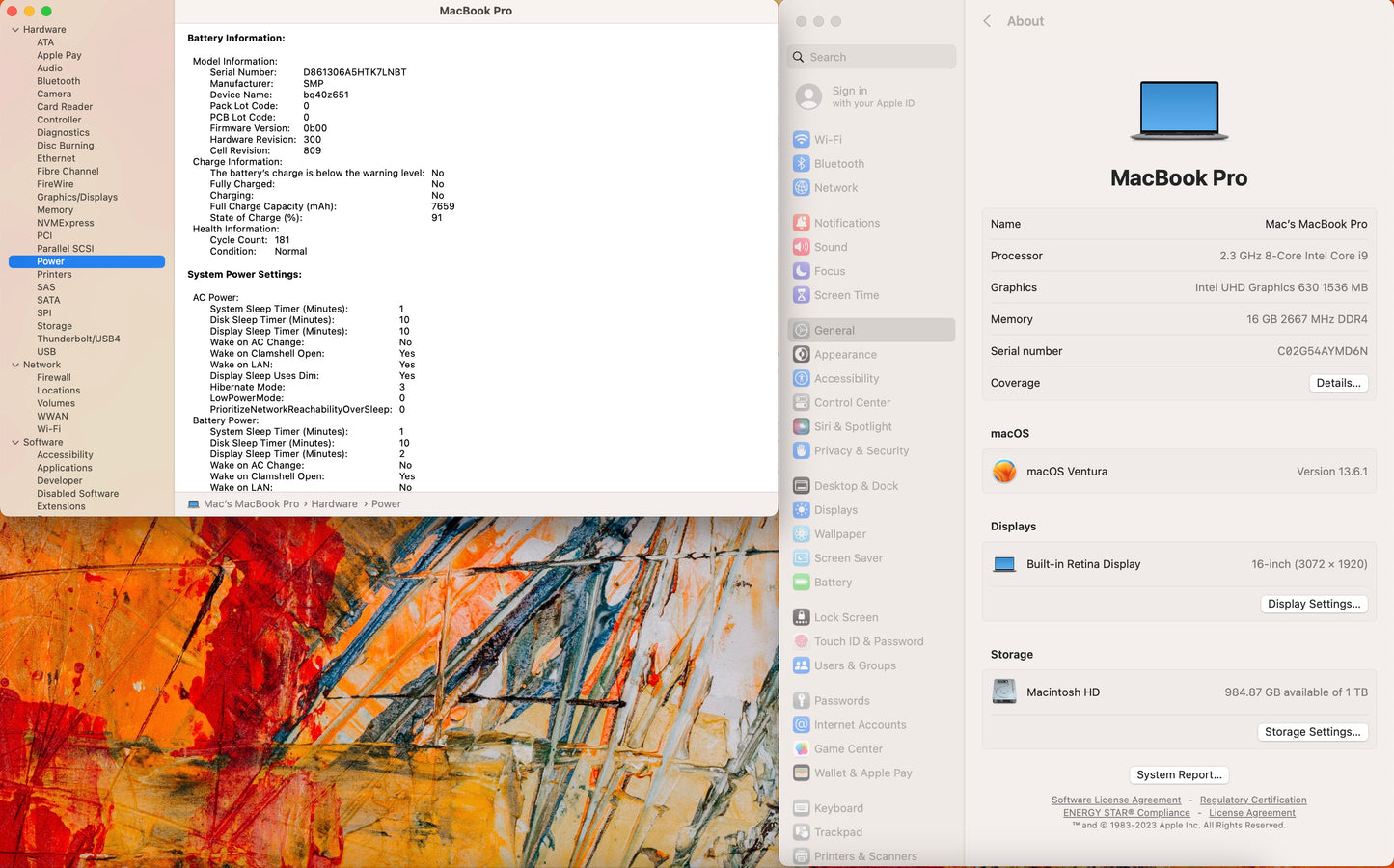 Apple 2019 MacBook Pro 16 in 2.3GHz i9 16GB RAM 1TB SSD RP5500M 4GB AC+ - Good
