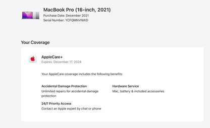 Apple 2021 MacBook Pro 16" M1 Pro (16-Core GPU) 16GB RAM 1TB SSD AC+ - Good