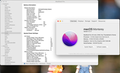 Apple 2018 MacBook Pro 13" TB 2.3GHz Quad-Core i5 16GB RAM 512GB SSD - Very Good