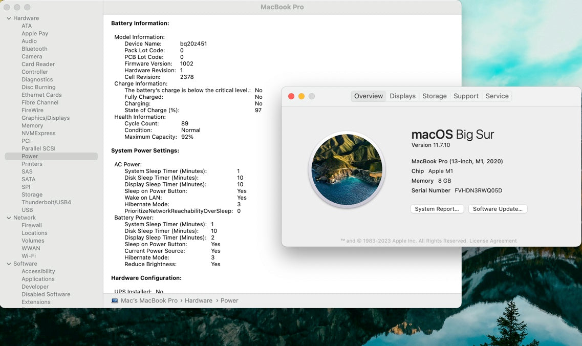 Apple 2020 MacBook Pro 13" M1 (8-Core GPU) 8GB RAM 256GB SSD - Excellent