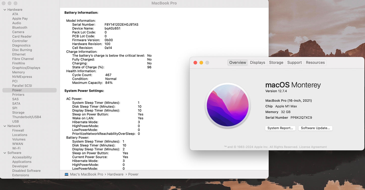 Apple 2021 MacBook Pro 16" M1 Max (24-Core GPU) 32GB RAM 1TB SSD - Very good