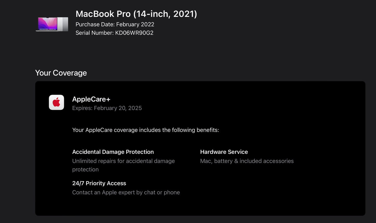 Apple 2021 MacBook Pro 14" M1 Pro (14-Core GPU) 16GB RAM 512GB SSD AC+ Excellent