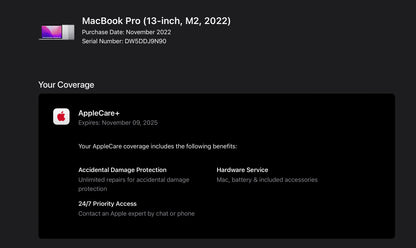 Apple 2022 MacBook Pro 13" M2 (10-Core GPU) 24GB RAM 512GB SSD AC+ - Excellent