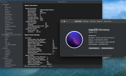 Apple 2017 MacBook Air Retina 1.8GHz i5 8GB RAM 128GB SSD IHG6000 - Grd D