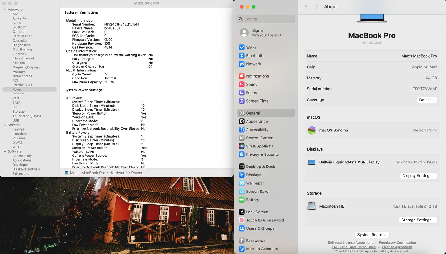 Apple 2021 MacBook Pro 14" M1 Max (32-Core GPU) 64GB RAM 2TB SSD - Excellent