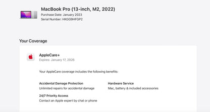 Apple 2022 MacBook Pro 13" M2 (10-Core GPU) 8GB RAM 256GB SSD AC+ - Very good