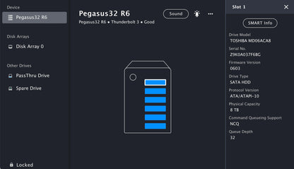 Promise Technology Pegasus32 R6 48TB (6x8TB) 6-Bay Thunderbolt 3/USB 3.2 Array