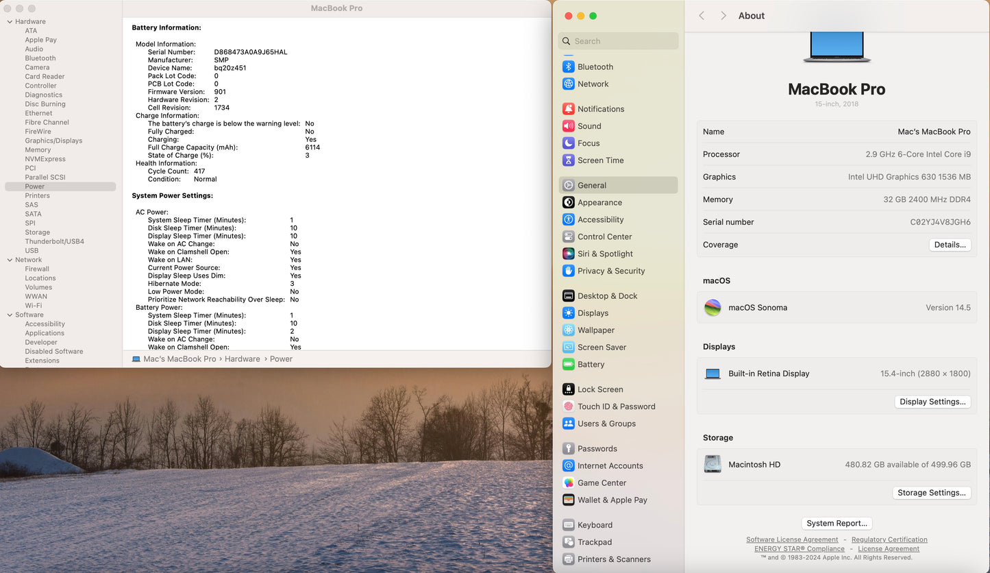 Apple 2018 MacBook Pro 15" TB 2.9GHz i9 32GB RAM 512GB RP560X 4GB - Very good