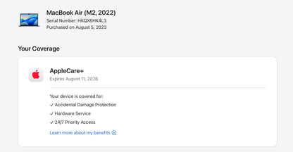 Apple 2022 MacBook Air M2 13.6" (8-Core GPU) 16GB RAM 1TB SSD AC+ - READ